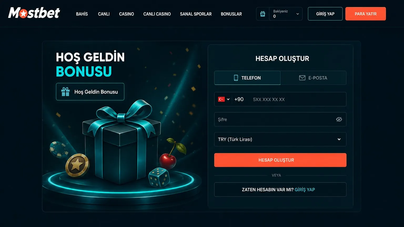 Mostbet hesap panelinde neler var?