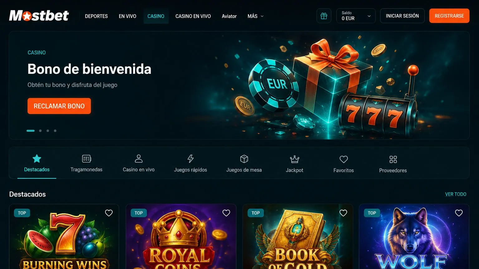 Mostbet casino: catálogo de juegos y proveedores certificados