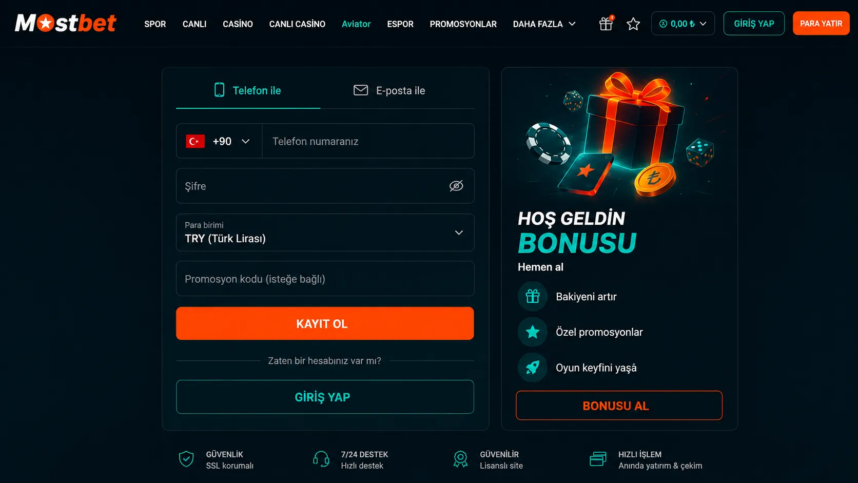 Mostbet login sonrası profil yönetimi